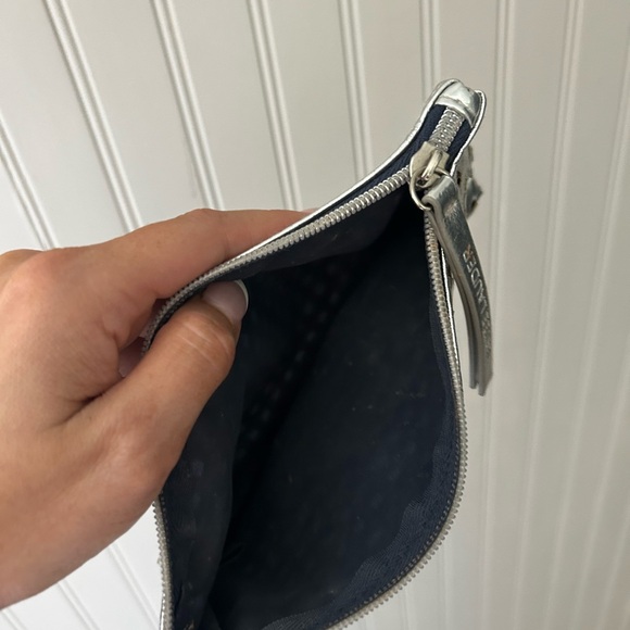 Estee Lauder Silver Perforated Cosmetic Bag Zipper Pouch - Picture 3 of 5